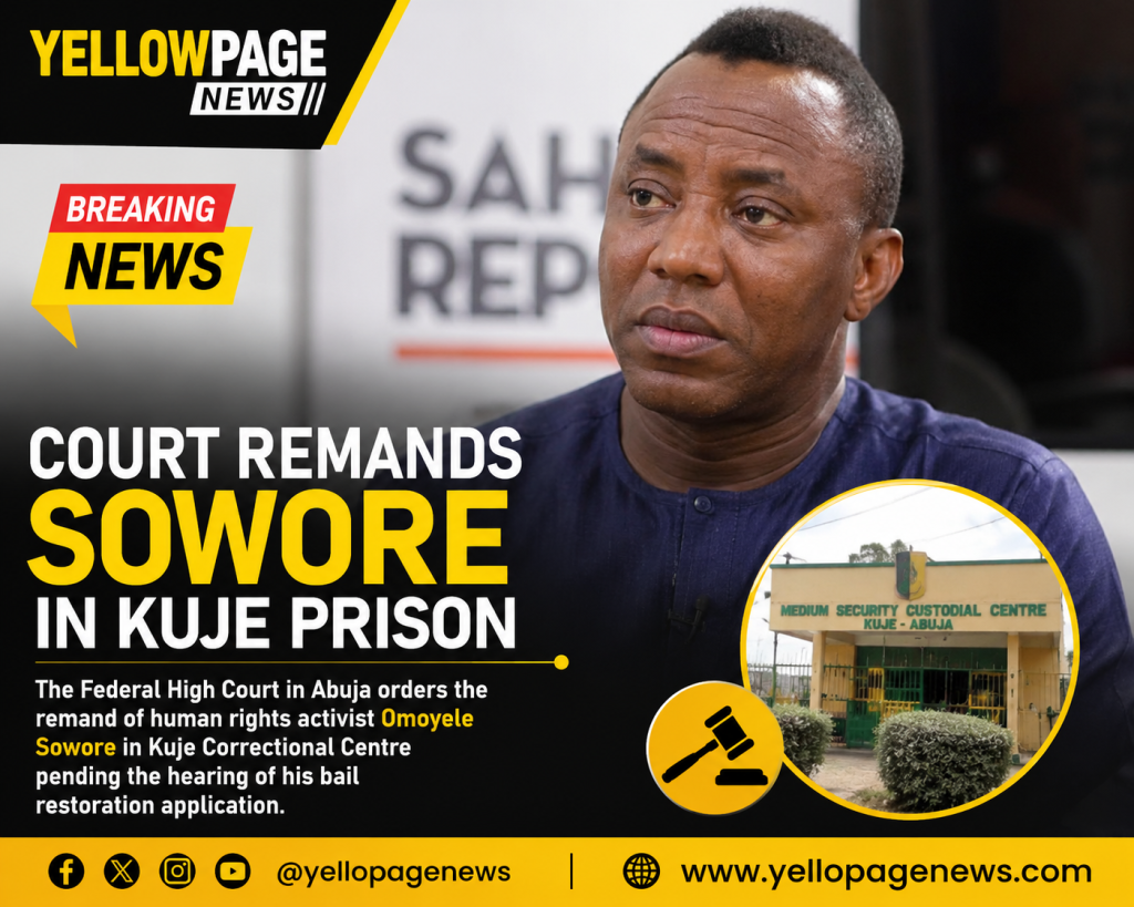 BREAKING: Court Remands Sowore in Kuje Correctional Centre, Adjourns Case to June 24 chatgpt image jun 22, 2026, 03 10 18 pm